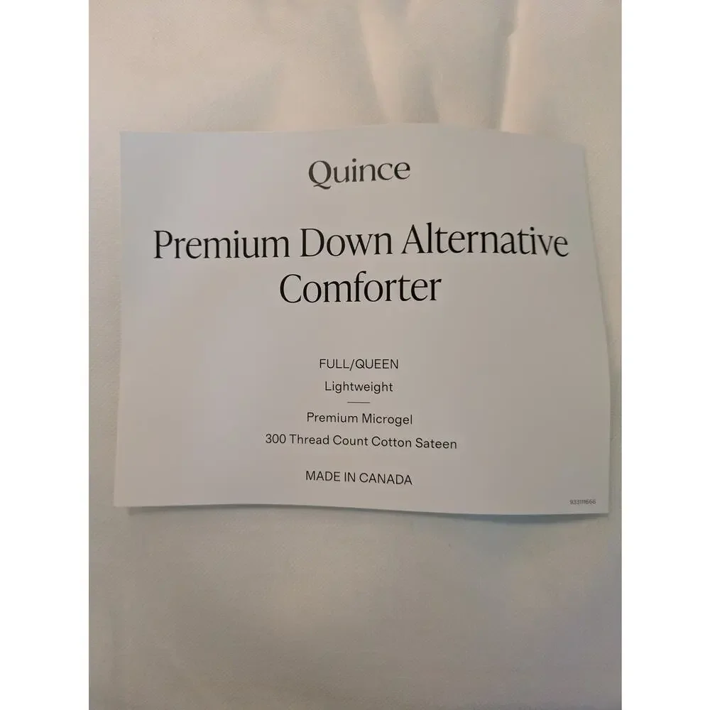 NEW Quince Premium Down Alternative Duvet Insert FULL QUEEN Lightweight